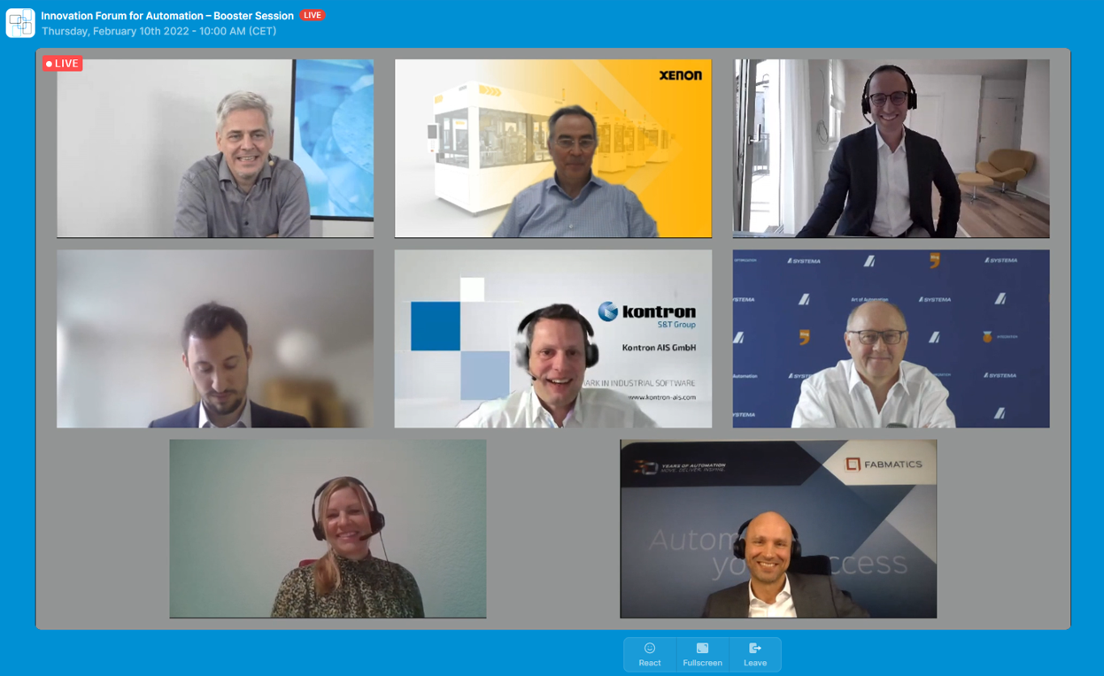 Event recording online: Innovation Forum for Automation – Booster Session